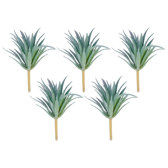 REGALWOVEN 5 Pcs Realistic Artificial Air Plants - Mini Faux Tillandsia Bromeliad Sword Grass Gray-Green 6 in