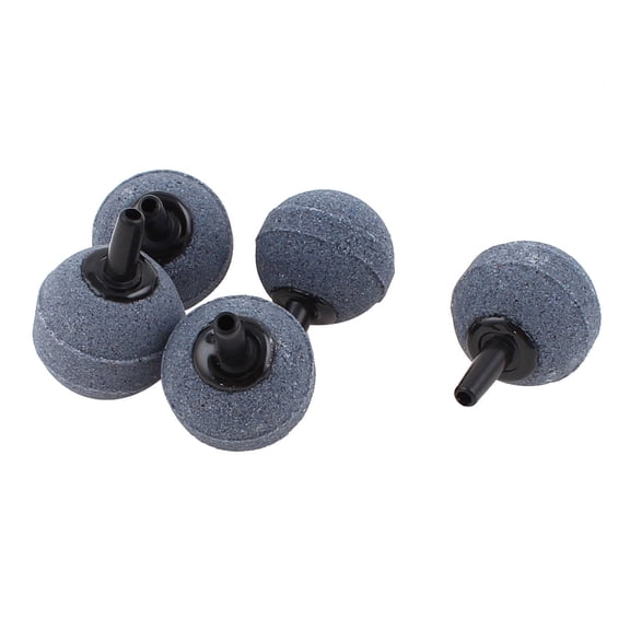REGALWOVEN 5 Pieces 25mm Dia Fish Tank Round Shape Mineral Air Bubble Stone Gray