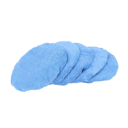 REGALWOVEN 5 pcs 7-8 Inch Sky Blue Mircrofiber Vehicle Wax Polishing Bonnet Buffing Pad Cover