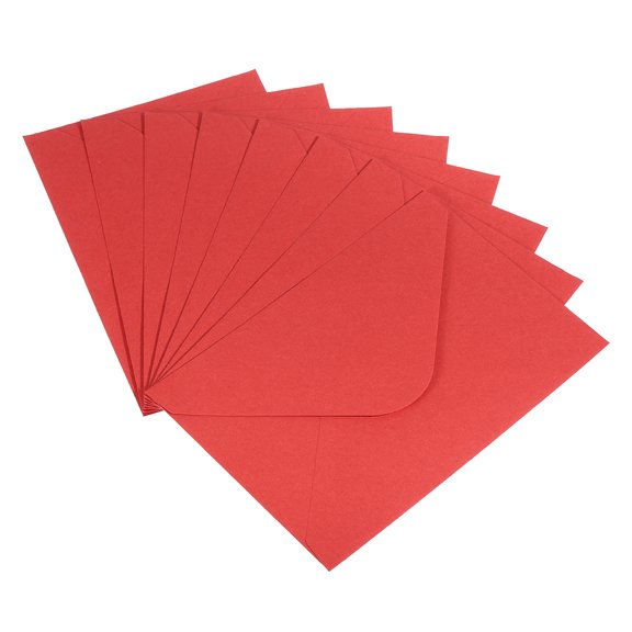 REGALWOVEN 50Pcs Mini Envelopes,  Present Card Business Card Envelope for Greeting Wedding Red