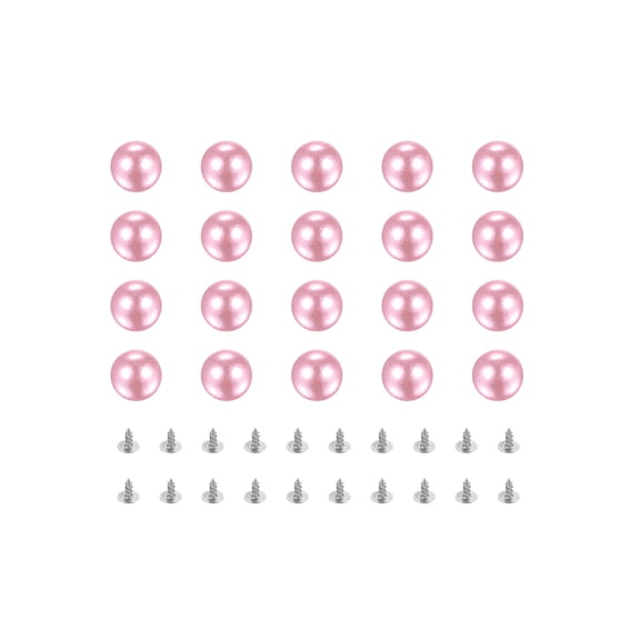 REGALWOVEN 50Pcs Pearl Rivet Studs Kit Rivets Pearls Buttons DIY Vase Fillers Wedding Birthday Party Pink