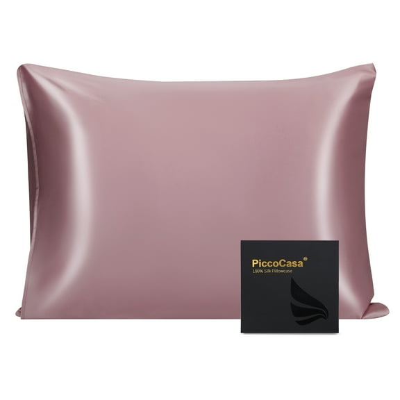 REGALWOVEN 550 Thread Count Silk Pillowcase, Mauve Standard(20"x26")