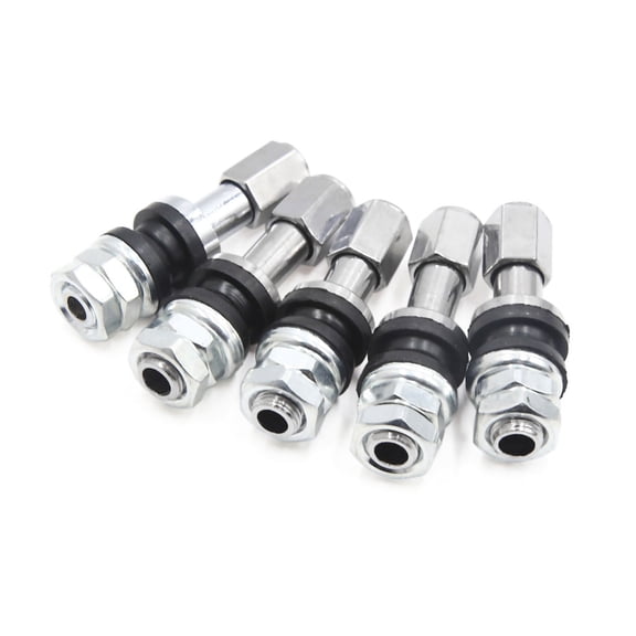 Unique Bargains 5pcs Silver Tone 44mm Length Car Tubeless Wheel Tyre Tire Valve Stem Zinc Alloy Rubber