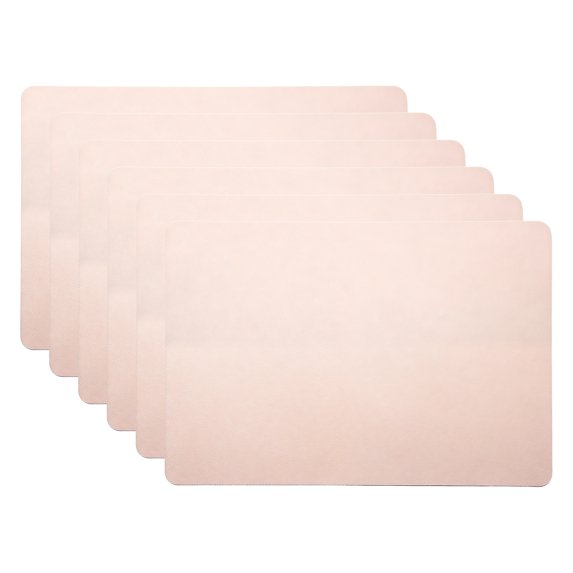 REGALWOVEN 6 Pack Faux Leather Placemats for Kitchen Dining Table Decor Washable Heat Resistant Table Placemats Wipeable Table Mat Apricot 17*12in