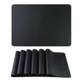 thumbnail image 1 of REGALWOVEN 6 Pack Faux Leather Placemats for Kitchen Dining Table Decor Washable Heat Resistant Table Placemats Wipeable Table Mat Black 17*12in, 1 of 7