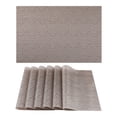 thumbnail image 1 of REGALWOVEN 6 Pack Place Mats, Placemats for Kitchen Dining Table Decor Heat Resistant Table Placemats Wipeable Table Mat Sand Black 18*12in, 1 of 7