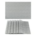 thumbnail image 1 of REGALWOVEN 6 Pack Place Mats, Placemats for Kitchen Dining Table Decor Heat Resistant Table Placemats Wipeable Table Mat Silver Black 18*12in, 1 of 7