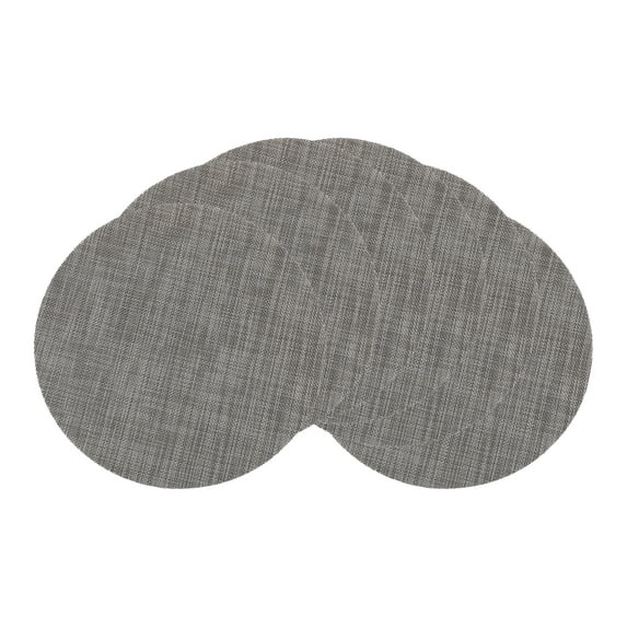 REGALWOVEN 6 Packs Round Placemats Placemats for Kitchen Dining Table Decor Washable Table Placemats Wipeable Table Mat Brown 14*14in