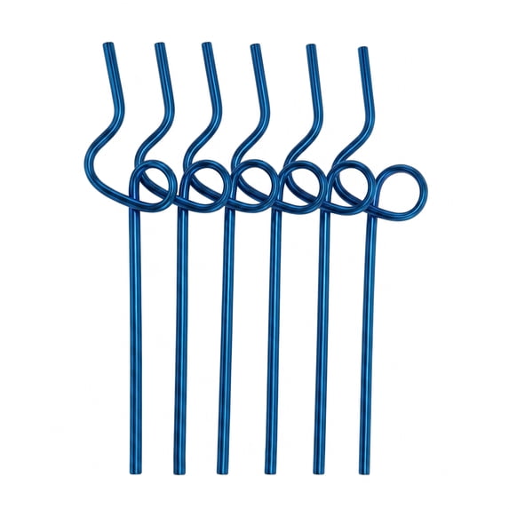REGALWOVEN 6 Pcs Reusable Straws, Stainless Steel, Long Drinking Straws for 40 oz Tumbler, Dishwasher Safe Straws Blue