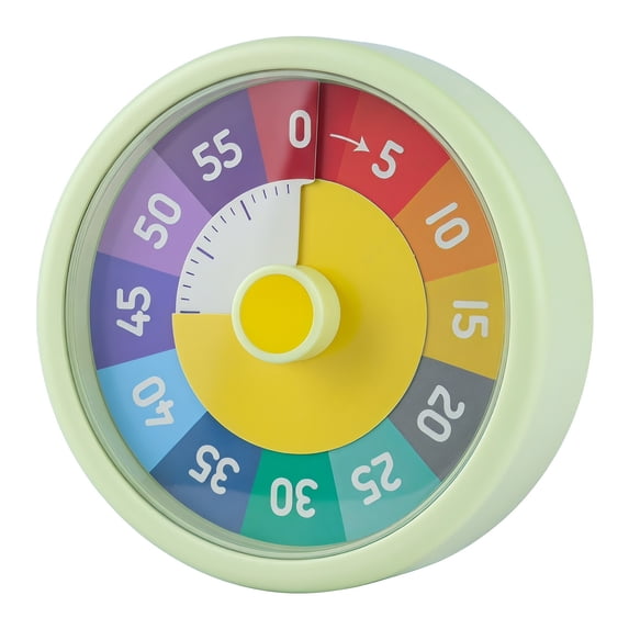 REGALWOVEN 60 Minute Kitchen Timer, Digital Visual Timer for Student and Adults, Alarm Countdown Clock and Homeschool Study Tool Green-A
