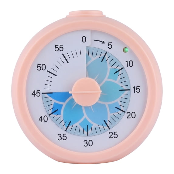 REGALWOVEN 60 Minute Kitchen Timer, Digital Visual Timer for Student and Adults, Clock for Meeting and Studying Pink Circle