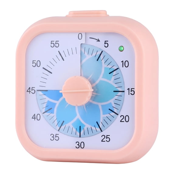 REGALWOVEN 60 Minute Kitchen Timer, Digital Visual Timer for Student and Adults, Clock for Meeting and Studying Pink Square