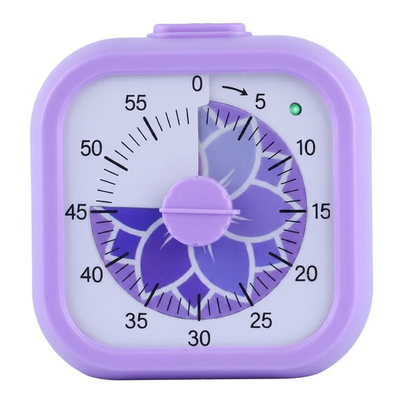REGALWOVEN 60 Minute Kitchen Timer, Digital Visual Timer for Student and Adults, Clock for Meeting and Studying Purple Square