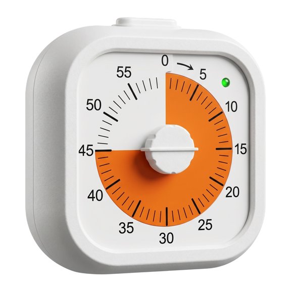 REGALWOVEN 60 Minute Kitchen Timer, Digital Visual Timer for Student and Adults, Clock for Meeting and Studying White Square