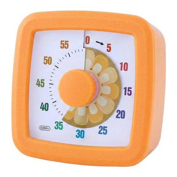 REGALWOVEN 60 Minute Kitchen Timer, Digital Visual Timer for Student and Adults, Loud Alarm Countdown Clock for Working and Studying Orange