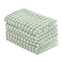 PiccoCasa 6Pcs Kitchen Terry Cotton Dish Cleaning Towels Green 10.5"x15"