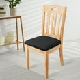 thumbnail image 1 of REGALWOVEN 6Pcs Velvet Dining Chair Seat Cover Elastic Stretchable Slipcovers, 18"x18" Black, 1 of 7