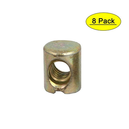 REGALWOVEN 6mm x 12mm Cross Dowel Slotted Metal Nuts 8Pcs for Furniture Bed Chair