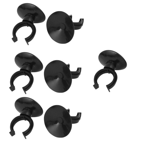 REGALWOVEN 7 Pcs Black Silicone 25mm Dia Tube Airline Suction Cup Holder for Fish Tank