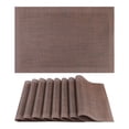 thumbnail image 1 of REGALWOVEN 8 Pack Place Mats, Placemats for Kitchen Dining Table Decor Heat Resistant Table Placemats Wipeable Table Mat Brown 18*12in, 1 of 7