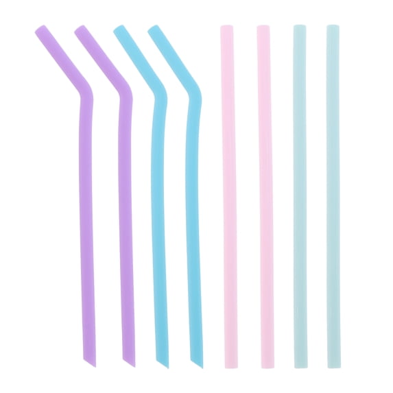 REGALWOVEN 8 Pcs Reusable Straws, Silicone Regular Straws , Drinking Straws for 40 oz Tumbler, Dishwasher Straws Color E