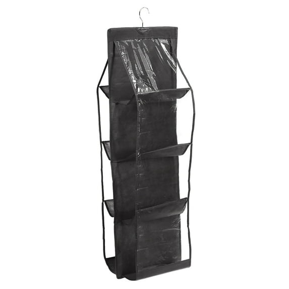 REGALWOVEN 8 Pockets Closet Hanging Handbag Organizer, Purse Storage Holder, Black
