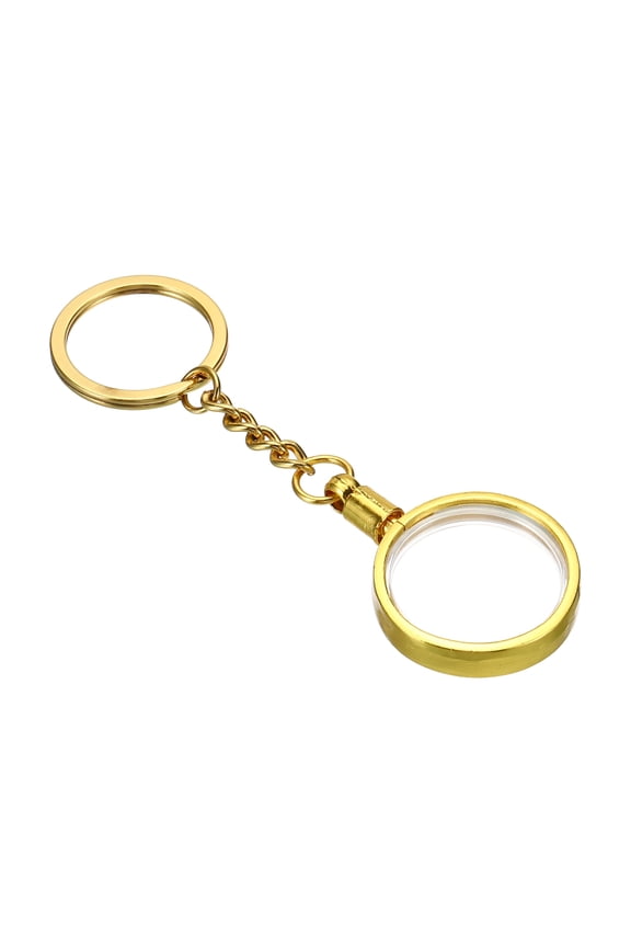 AA Coin Holder Keychain, Round Medallion Holder Metal Key Ring Golden 27mm
