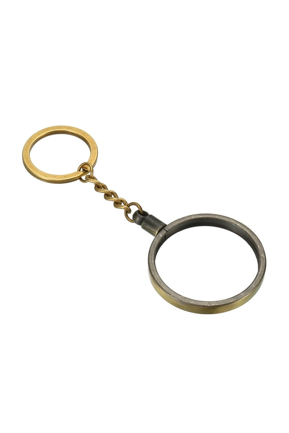 AA Coin Holder Keychain, Round Medallion Holder with Metal Key Ring for AA Coin Medallion Bronze