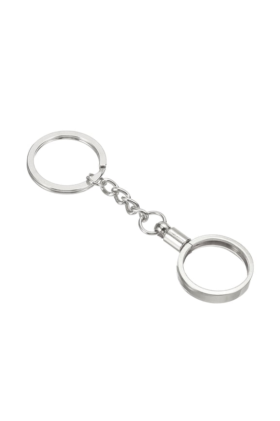 AA Coin Holder Keychain, Round Medallion Holder with Metal Key Ring for Coins AA Medallion Silver