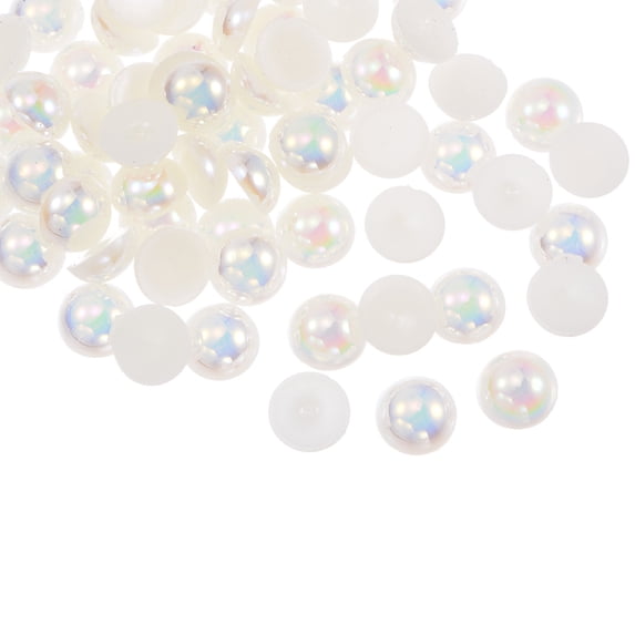 REGALWOVEN AB Flat Back Pearls Loose Half Round Resin Pearl Beads DIY Crafts Making Shoes Costume Colorful Beige