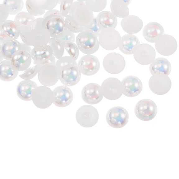 REGALWOVEN AB Flat Back Pearls Loose Half Round Resin Pearl Beads DIY Crafts Making Shoes Costume Colorful White