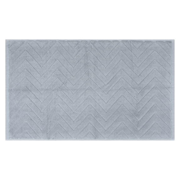 REGALWOVEN Absorbent Fade Resistant Cotton Luxury Bath Rugs Shower Mat Bathroom Non Slip Quick Dry Spa for Tub Gray 18" x 30"