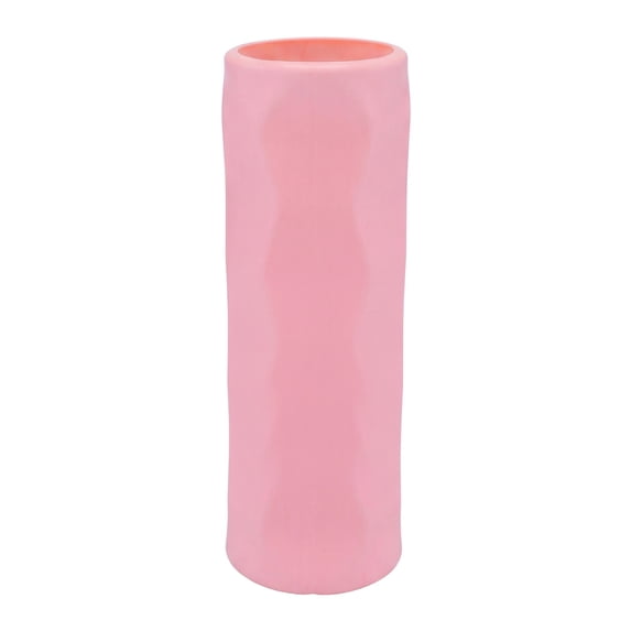 REGALWOVEN Acrylic Cylinder Vase Tall Clear Plastic Flower Vase, Shatterproof Bud Vase Floating Candles, Centerpiece Wedding Pink 2.8"L x 2.8"W x 7.9"H