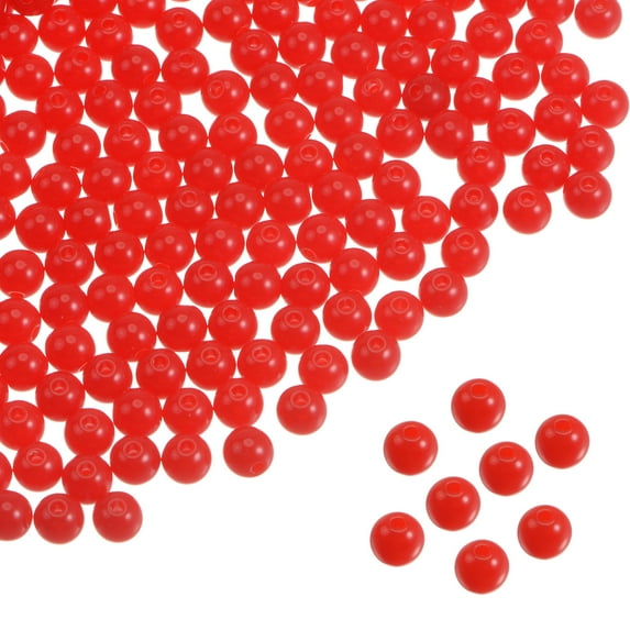 REGALWOVEN Acrylic Round Beads Loose Bubble Craft Bead Assorted Candy Color Red