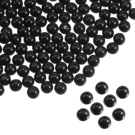 REGALWOVEN Acrylic Round Beads Loose Bubble Craft Bead Assorted Candy Colors for DIY Jewelry Making Black