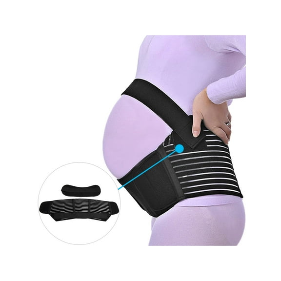 Unique Bargains Maternity Antepartum Belt Pregnant Women Abdominal Support Waist Belly Band Back Brace Black Black XXL Black XXL