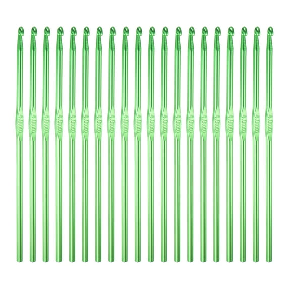 REGALWOVEN Aluminum Crochet Hook Knitting Needles for DIY Craft Yarn Knit Scarf Green 4.0mm(US Size G (Size 6))