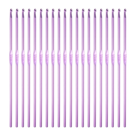 REGALWOVEN Aluminum Crochet Hook Knitting Needles for DIY Craft Yarn Knit Scarf Purple 3.0mm