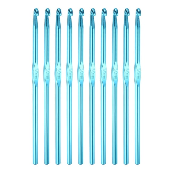 REGALWOVEN Aluminum Crochet Hook US Size Knitting Needles for DIY Craft Yarn Blue 5mm