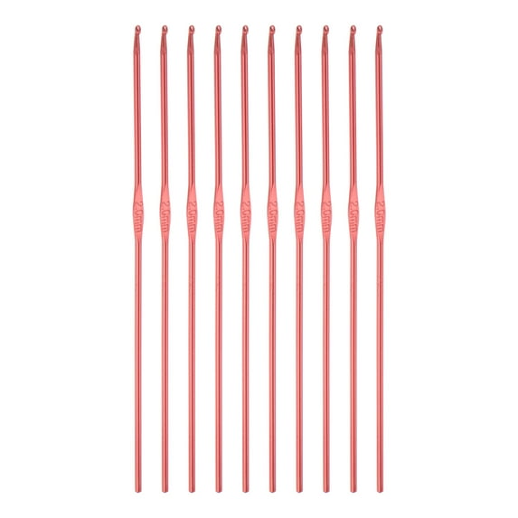 REGALWOVEN Aluminum Crochet Hook US Size Knitting Needles for DIY Craft Yarn Red 2mm