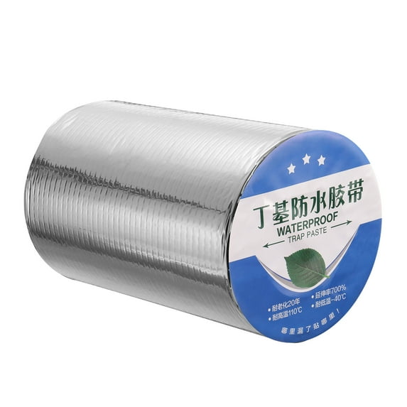 REGALWOVEN Aluminum Foil Butyl Tape Butyl Waterproof Sealing Tape Silver Tone 33ft x 8" x 0.06"