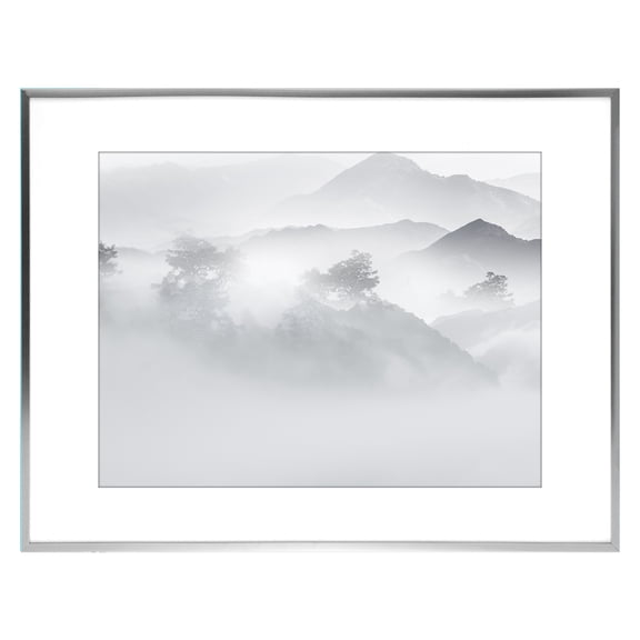 REGALWOVEN Aluminum Picture Frame for Photo and Poster, Decor Photo Frame for Tabletop Display, and Wall Hanging Picture Frames Grey 8.5X11