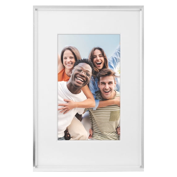 REGALWOVEN Aluminum Picture Frame for Wall Decor, Horizontal and Vertical Hanging Photo Frames for Home Silver 4x6