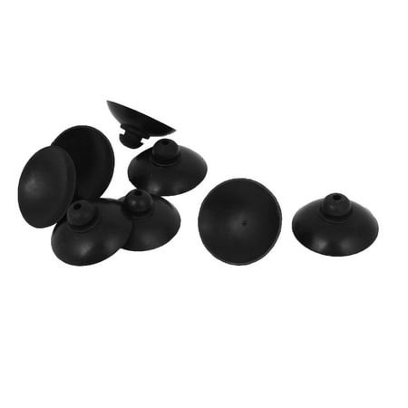 REGALWOVEN Aquarium Fish Tank Black Soft Plastic 28mm Dia Suction Cup Clip Sucker 8 Pcs