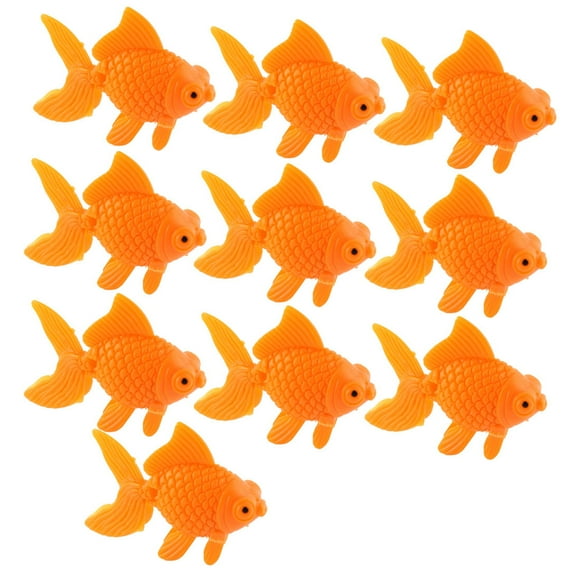 REGALWOVEN Aquarium Orange Plastic Goldfish Ornament Fish Tank Decoration 10pcs