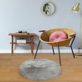 thumbnail image 1 of REGALWOVEN Area Rug Faux Fur Carpet for Bedroom Living Room , Light Gray 2x2 Feet Round, 1 of 7