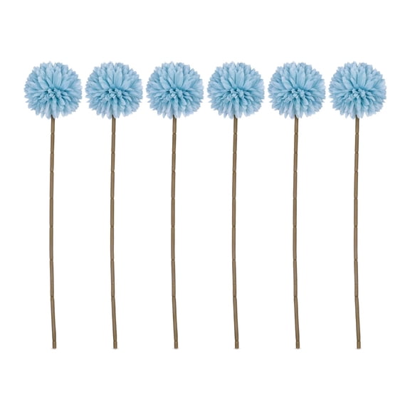 REGALWOVEN Artificial Dandelion Flowers, Silk Pompon Mum Ball Bouquets, Faux Allium Floral for Home Decor ["Blue"]