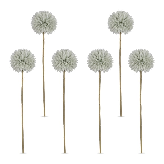 REGALWOVEN Artificial Dandelion Flowers, Silk Pompon Mum Ball Bouquets, Faux Allium Floral for Home Decor ["Green"]