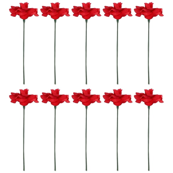 REGALWOVEN Artificial Roses Silk Rose Flowers with Detachable Heads, Faux Small Rose Bouquets for DIY Crafts, Wedding Decor ["Red"]