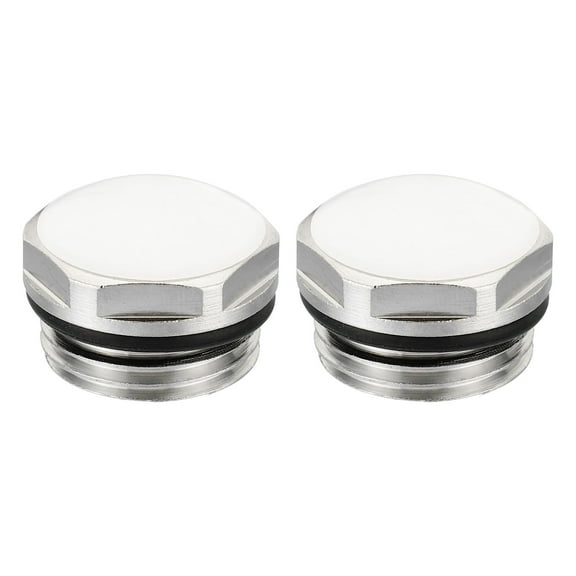 REGALWOVEN BSP Male Thread Manual Radiator Air Vent Plug, 2 Pack Nickel Plated Brass Plugs